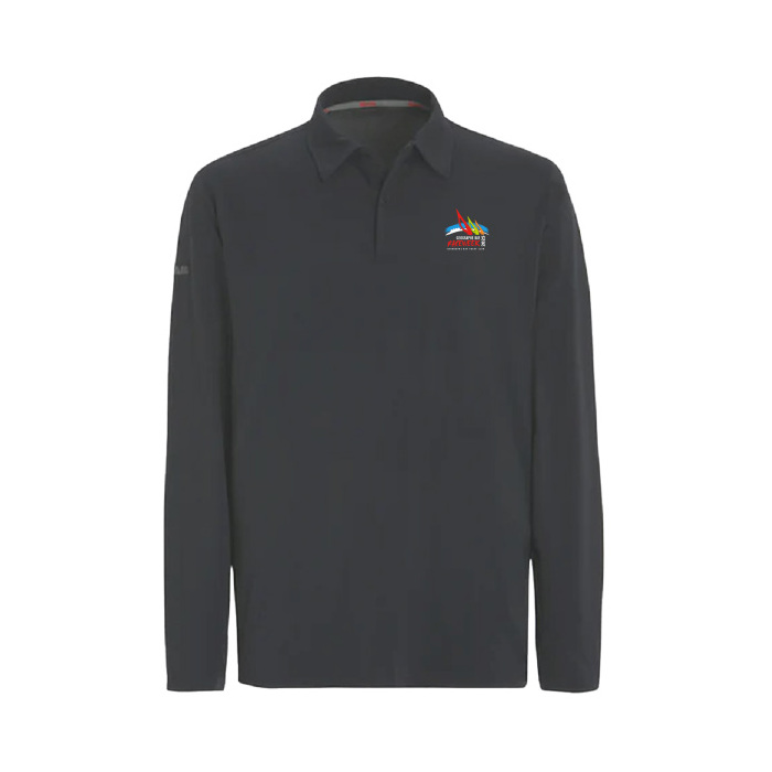 GBRW25 SLAM Mens Tech Pique LS Polo Graphite S